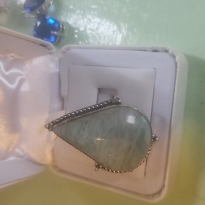 Large stone silver ring